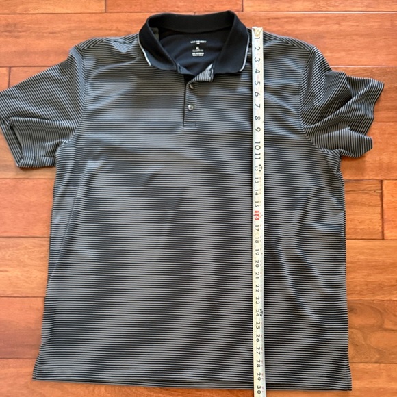 Van Heusen Air Classic Fit Black & Gray Striped Polo Shirt XL - Picture 5 of 5